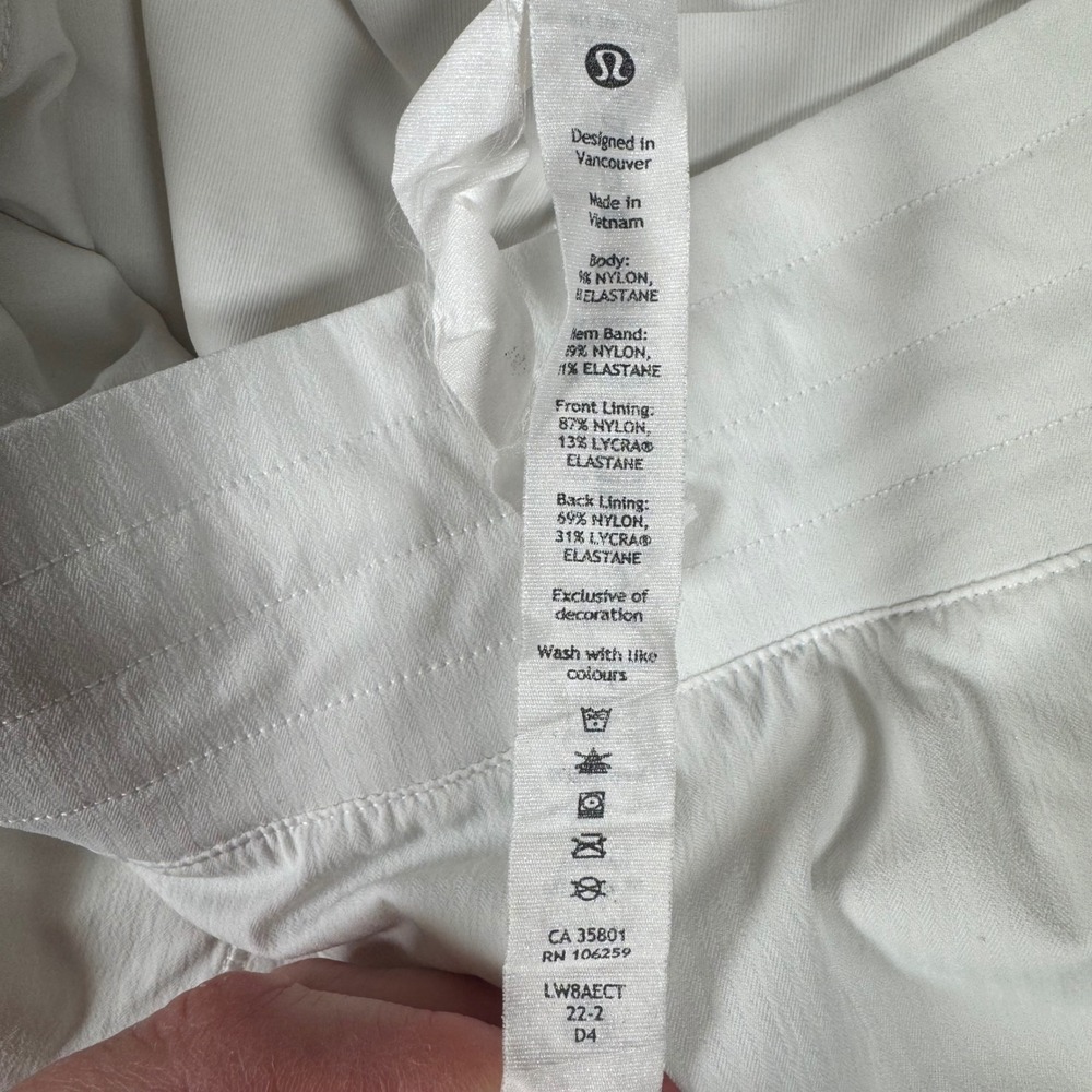 Lululemon Play Off the Pleats Skirt White Tennis Golf Activewear LW8AECT Size 4 - Picture 4 of 8